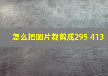 怎么把图片裁剪成295 413